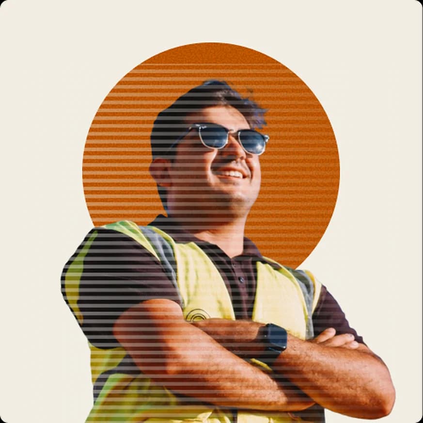 Industrial worker in safety gear